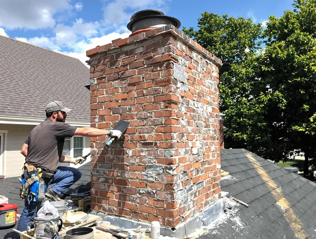 Completed chimney rebuild by Rincon Chimney Sweep in Rincon, GA