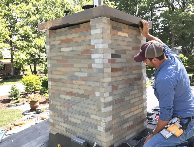 Rincon Chimney Sweep completing a modern chimney remodel in Rincon, GA