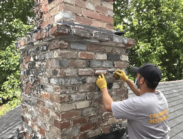 In-progress chimney restoration by Rincon Chimney Sweep in Rincon, GA