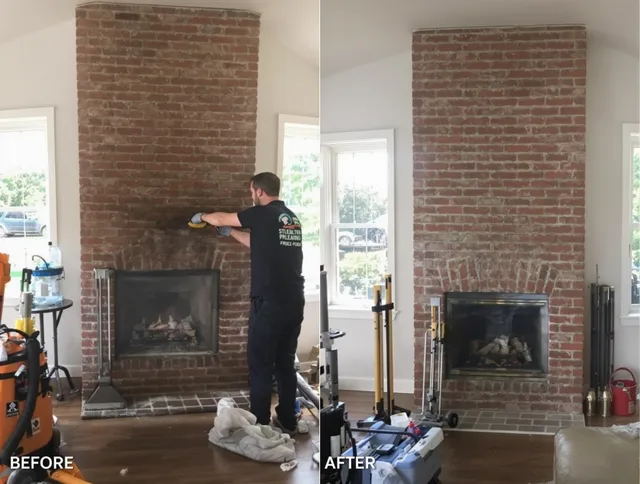 Finished chimney sweeping service by Rincon Chimney Sweep in Rincon, GA