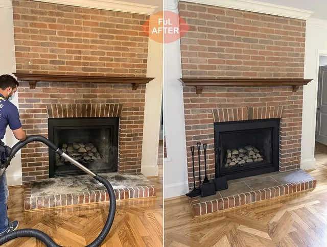 Rincon Chimney Sweep carefully sanitizing a fireplace in Rincon, GA