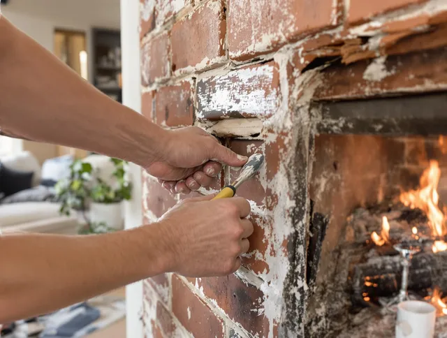 Routine fireplace repair by Rincon Chimney Sweep in Rincon, GA
